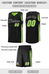 Custom Black Neon Green Double Side Sets Men Basketball Jersey