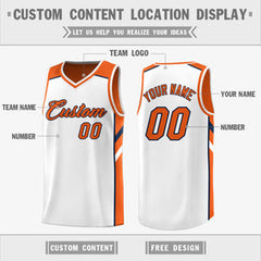 Custom Orange White Double Side Tops Casual Basketball Jersey
