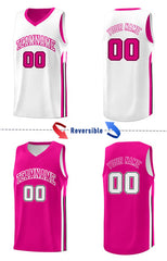 Custom Pink White Double Side Tops Training Fashion Basketball Jersey