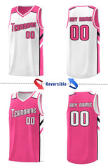 Custom Pink White Double Side Tops Athletic Sports Basketball Jersey
