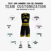 Custom Black Yellow Double Side Sets Sportswear Basketball Jersey