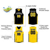 Custom Black Yellow Double Side Tops Men/Boy Basketball Jersey