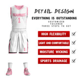 Custom White Pink Double Side Sets Design Sportswear Basketball Jersey