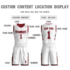 Custom White Red Double Side Sets Design Sportswear Basketball Jersey