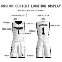 Custom White Black Double Side Sets Design Sportswear Basketball Jersey
