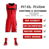 Custom Red Black Double Side Sets Design Sportswear Basketball Jersey
