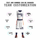 Custom White Navy Double Side Sets Design Sportswear Basketball Jersey