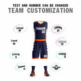 Custom Navy White Double Side Sets Design Sportswear Basketball Jersey