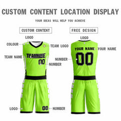 Custom Neon Green white Double Side Sets Sportswear Basketball Jersey