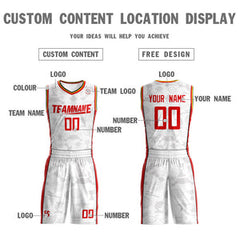 Custom White Red Double Side Sets Basketball Jersey