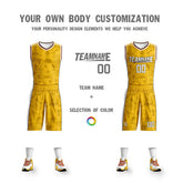 Custom Yellow White Double Side Sets Basketball Jersey