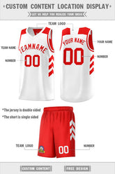 Custom Red White Double Side Sets Basketball Jersey