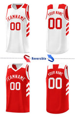 Custom Red White Double Side Sets Basketball Jersey