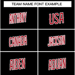 Custom Black Red-White Classic Style Crew neck T-Shirts Full Sublimated