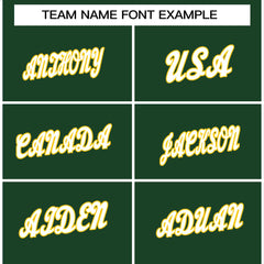 Custom Green White-Yellow Classic Style Crew neck T-Shirts Full Sublimated