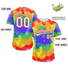 Custom Red White-Orange Graffiti Pattern Authentic Baseball Jersey