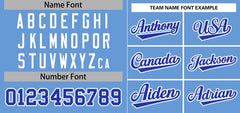Custom Light Blue Royal-White Stripe Fashion Raglan Sleeves Authentic Baseball Jersey