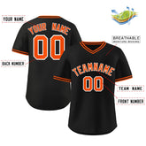Custom Black Orange Classic Style Personalized Authentic Pullover Baseball Jersey