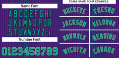 Custom Purple Aqua-Black Stripe Fashion Authentic Baseball Jersey