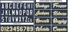Custom Navy White-Gold Stripe Fashion Authentic Baseball Jersey