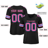 Custom Black Pink-Powder Blue Classic Style Authentic Football Jersey