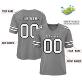 Custom Gray White-Black Classic Style Authentic Football Jersey