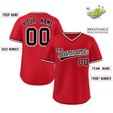 Custom Red Black-White Classic Style Outdoor Authentic Pullover Baseball Jersey