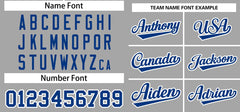 Custom Gray Royal-White Classic Style Outdoor Authentic Pullover Baseball Jersey