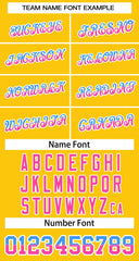 Custom Gold Powder Blue Pink-White Stripe Font Gradient Fashion Authentic Baseball Jersey