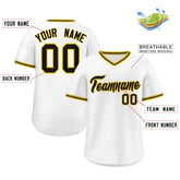 Custom White Black Classic Style V-Neck Authentic Pullover Baseball Jersey