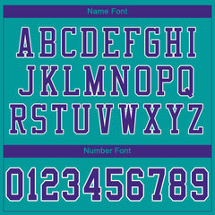 Custom Aqua Purple-White Classic Style Mesh Authentic Football Jersey