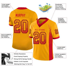 Custom Gold Scarlet-Black Drift Fashion Mesh Authentic Football Jersey