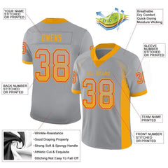 Custom Light Gray Gold-Scarlet Drift Fashion Mesh Authentic Football Jersey