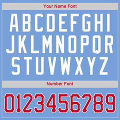 Custom Light Blue Red-White Classic Tops Mesh Sport Basketball Jersey