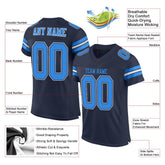Custom Navy Powder Blue-White Classic Style Mesh Authentic Football Jersey