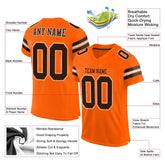 Custom Orange Brown-White Classic Style Mesh Authentic Football Jersey
