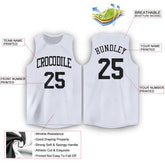 Custom White Black Classic Tops Tank Top Basketball Jersey