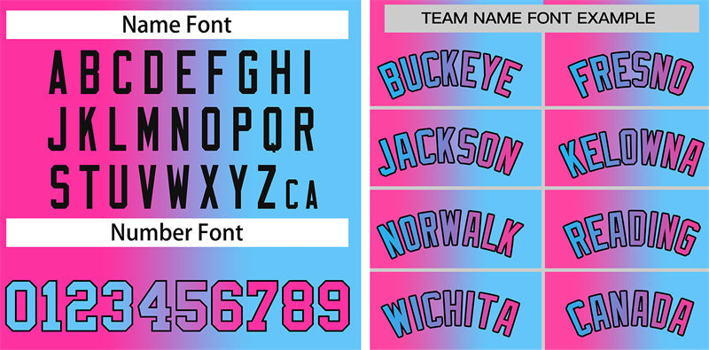 Custom Light Blue Pink-Black Gradient Fashion Authentic Baseball Jersey