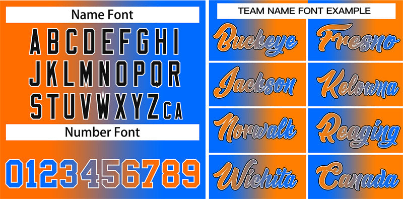 Custom Powder Blue Orange-Black Gradient Fashion Authentic Baseball Jersey