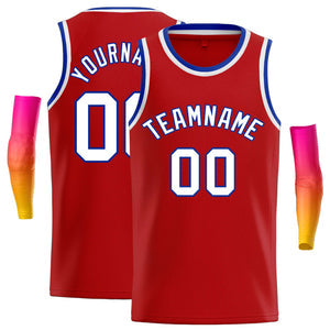 Custom Red White-Royal Classic Tops Casual Basketball Jersey