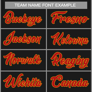 Custom Black Red-Yellow Classic Tops Casual Basketball Jersey