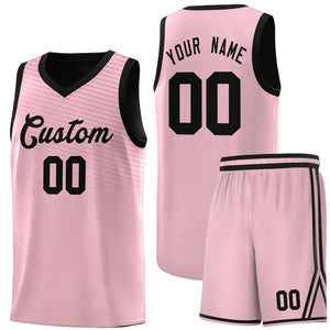 Custom Pink Black Chest Slash Patttern Sports Uniform Basketball Jersey