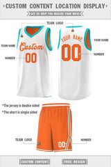 Custom Orange White Chest Slash Patttern Double Side Sports Uniform Basketball Jersey