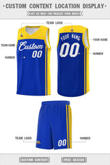 Custom Royal Gold Classic Sets Sports Uniform Basketball Jersey