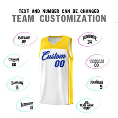 Custom White Gold Classic Sets Sports Uniform Basketball Jersey
