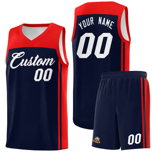 Custom Navy Red Classic Sets Sports Uniform Basketball Jersey