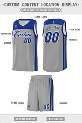 Custom Grey Navy Classic Sets Sports Uniform Basketball Jersey