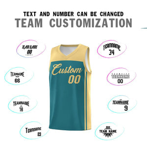 Custom Aqua Khaki Classic Sets Sports Uniform Basketball Jersey