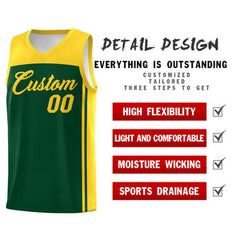 Custom Green Gold Classic Sets Sports Uniform Basketball Jersey