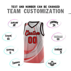 Custom Gray Red Personalized Galaxy Graffiti Pattern Sports Uniform Basketball Jersey